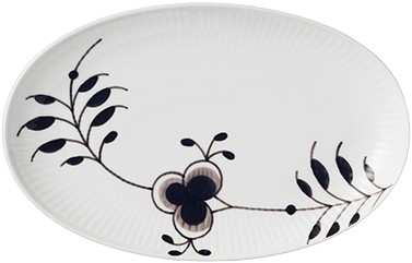 Black Fluted Mega Oval Asiette 23,5cm